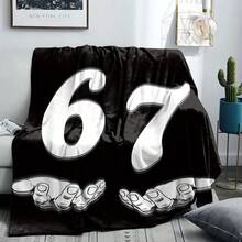 1 Piece Of 67 Digital Theme Printing Blanket|Polyester Flannel, Digital Printing, Mixed Color, 300g/M2, Universal In All Seasons, Very Suitable For Napping, Camping, Travel, Cars, Christmas And Birthday Gifts. - 樣式1 - 查看 2