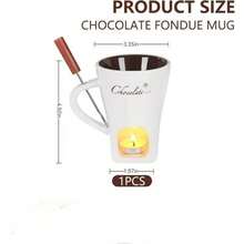 巧克力火锅杯配叉，甜美陶瓷个人巧克力融化杯。巧克力火锅杯礼品。生日约会礼物。生日结婚礼物。红色，浪漫甜点，个性化礼物，优雅马克杯，陶瓷设计，耐用陶瓷，融化杯，生日礼物。 - 彩色 - 查看 10