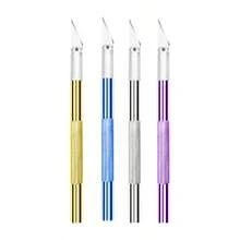 A Set Of 1 Carving Knife And 5 Blade Set, Aluminum Alloy Golden Carving Knife Set, Pumpkin Carving Precision Craft Tool Kit, DIY, Art, Cutting, Mold (4 Colors Optional)