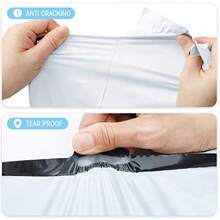 Fuxury 25 Pcs Poly Mailers 17.7 X 22" XL Shipping Bags For Clothing Strong Adhesive Shipping Mailing Envelopes Large Self-Sealing Polymailer For Small Business White #10 - 白色+24x24吋 1200片 - 查看 4
