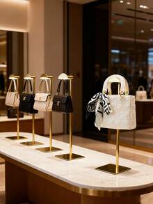 1pc Stainless Steel Handbag Display Stand, Upgraded Adjustable Round Inner Bar, Multi-Functional Display For Bags, Hats, Jewelry, Suitable For Home/Boutique, Rust-Proof, Durable, Easy To Install - Multicolor - View 1