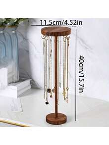 Disassembled Solid Wood Round Bracelet And Anklet Display Stand, Jewelry Organizer For Necklaces And Sweater Chains, Detachable Solid Wood Round Bracelet, Necklace And Hair Accessories Display Stand. The Detachable Jewelry Organizer Is Ideal For Displaying Bracelets, Necklaces, And Sweater Chains With Maximum Visual Effect. - Multicolor - View 4