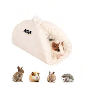 ITANDME Cama para cobayas, refugio para conejos, refugio para hámsteres, cama cálida y cómoda para animales pequeños, almohadilla de peluche de doble uso adecuada para hámsteres, ratones de rama de flores, erizos y otras mascotas pequeñas