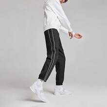 Puma Men's Pants, New Winter Sports Pants, Retro Paneled Design, Drawstring Waist, Casual Long Pants, 599336-01 - Black - View 4