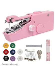 Christmas Portable Handheld Sewing Machine With Bobbin With Thread And Needle, Lightweight, Fun, Fast, Easy, Space-Saving Design, Convenient And Quick Stitching, Suitable For Quick Fixes On Thin Fabric Within 2mm, Suitable For Cushions, Curtains, Clothing, Crafts, Cute Trick-Or-Treat Bags, Travel, Home And DIY Projects,