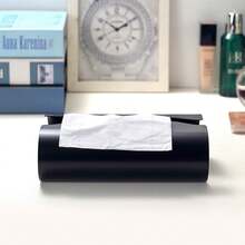 1pc Creative Curved Tissue Box, Stainless Steel Material With Elegant Mirror Effect, Home Decor, Bathroom Vanity/Bedside Table/Office Desk Decoration, Desktop Home Decor And Storage, Napkin Holder, Holiday Family Gathering, Kitchen Dining Table Decoration, Suitable For Home Kitchen Bedroom Living Room Dining Room - Multicolor - View 5