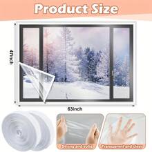 1 tấm phim cách nhiệt cửa sổ mùa đông dễ lắp đặt - Chống rò rỉ, chống gió và cách nhiệt, phù hợp với mọi loại cửa sổ Tấm nhựa trong suốt - Nhiều màu - Xem 15