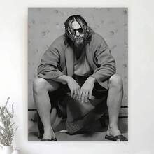 1pc Unframed Canvas Black & White Edgy Robe Figure With Bubbles Decor – Fits Unique Bathroom/Edgy Living Room Wall Decor; Ideal For Edgy Decor Lovers, Unique Decor Enthusiasts | Canvas Only - Multicolor - View 8