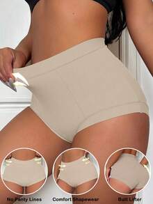 4pcs Women High Waist Solid Color Leggings, Tummy Control, Comfortable Seamless Underwear Shorts - Multicolor - View 4