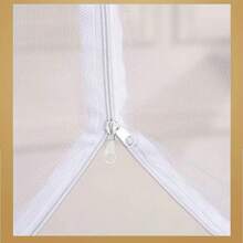 1件白色蚊帐，涤纶材质，简约实用，高密度，防蚊，尺寸90*190*150厘米，适用于学生宿舍、员工宿舍、双层床、户外旅行 - 白色 - 查看 8