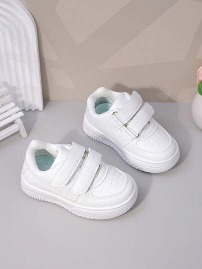 Zapatillas de moda para niños pequeños, zapatos casuales de lona en blanco y negro de corte bajo, versátiles para niños y niñas, para primavera/otoño