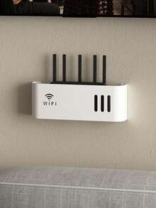 1pc WIFI Router Plastic Storage Box, Wall-Mounted No Drilling Required, Suitable For Wall Or Desktop - Multicolor - View 4