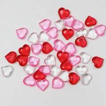 100/200/300pcs Mini Acrylic Heart Shaped Decor, For Valentine's Day, Engagement, Wedding Anniversary, Party, DIY Crafts, Vase Filler, Jewelry Box - Multicolor - View 7