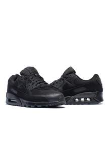Nike Air Max 90 男士运动鞋，跑步缓震，标志性华夫格鞋底，缝线覆面，TPU 细节 Logo，百搭舒适，适合健身房、街头日常穿着，全黑 CN8490-003 - 黑色 - 查看 3