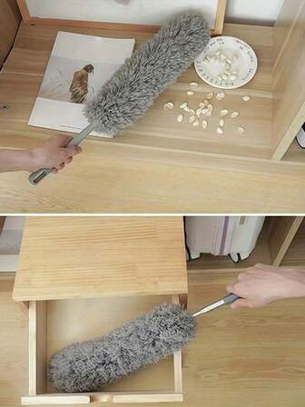 1 Retractable Microfiber Duster, Reusable, Washable, Flexible Duster, Retractable Handle, Suitable For Home And Office - Ideal Choice For Cleaning Ceiling Fans, Windows And Furniture. Ultra-Fine Fiber Extendable Manual Dust Removal Brush, Suitable For Cleaning Household Air Conditioners, Feathers, Cars, Furniture, Etc
