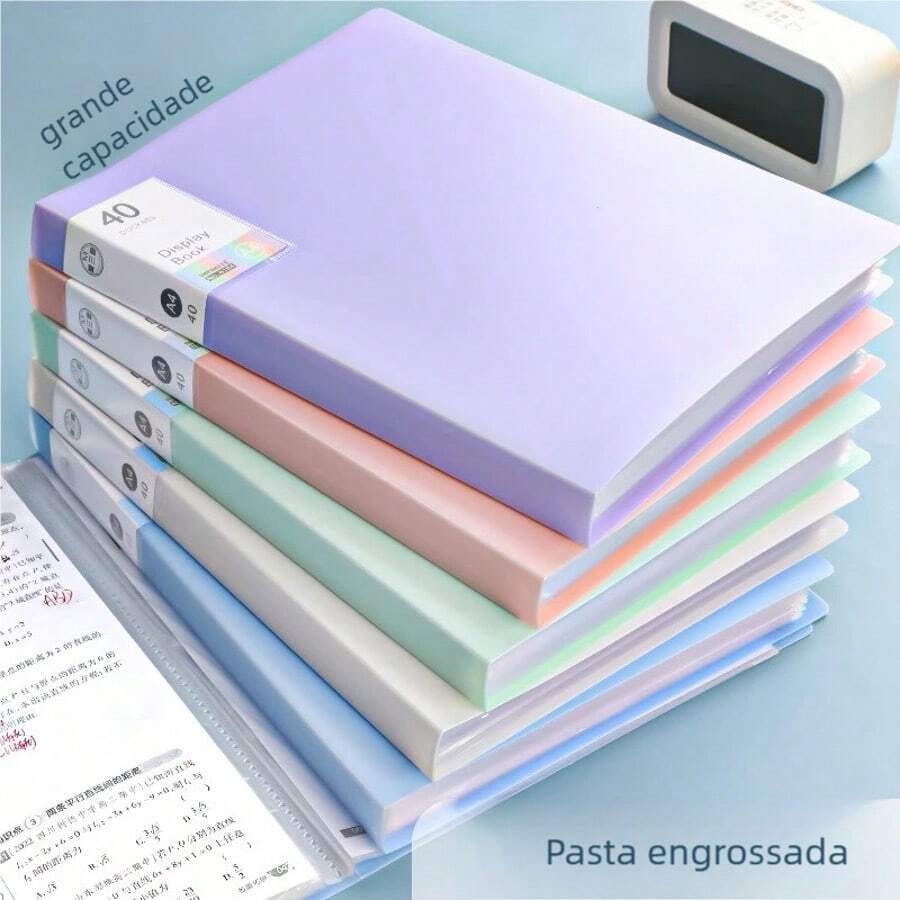 A4 Catalog Folder - Kit Includes 60 Plastic Envelopes, For Organizing Documents At Home And Office, Portable And Easy To Store. - Morado - Ver 1