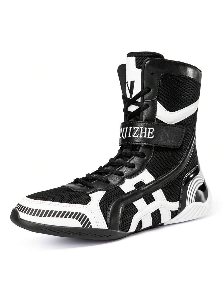 TACHUAN 男士高帮专业拳击鞋、摔跤训练靴、泰拳鞋、健身武术运动鞋