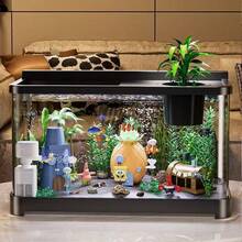 2025 New Style Exquisite Landscape Complete Set Of Micro Landscape Plastic Transparent Small Home Turtle Tank For Living Room - Black - View 1