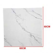 Placa Adesiva Autocolante Marmore Falso Kit 10 Uni Papel Parede Decoraçao Sala Estar Cozinha Banheiro Obra Reforma Casa - Branco - Visão 2