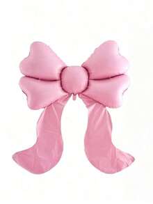 1个超大粉色蝴蝶结气球，68英寸巨型哑光浅粉色金属箔蝴蝶结气球，适用于蝴蝶结装饰、生日、情人节、家庭生日派对、婚礼、摄影装饰、公主主题生日派对、新娘送礼会、单身派对装饰、周年纪念、下午茶派对、婴儿派对用品、女孩房间装饰、婴儿派对装饰 - 粉色 - 查看 3