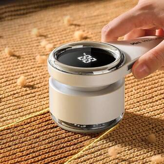 Quitapelusas eléctrico ajustable alimentado por USB - Motor potente, carga rápida USB-C, rasuradora de tela portátil para suéteres, ropa, muebles, alfombras, ropa de cama - Incluye cepillo de limpieza, esencial para el lavado en el hogar y los viajes - Diseño decorativo blanco y oro rosa, compacto y eficiente, solución de almacenamiento elegante.