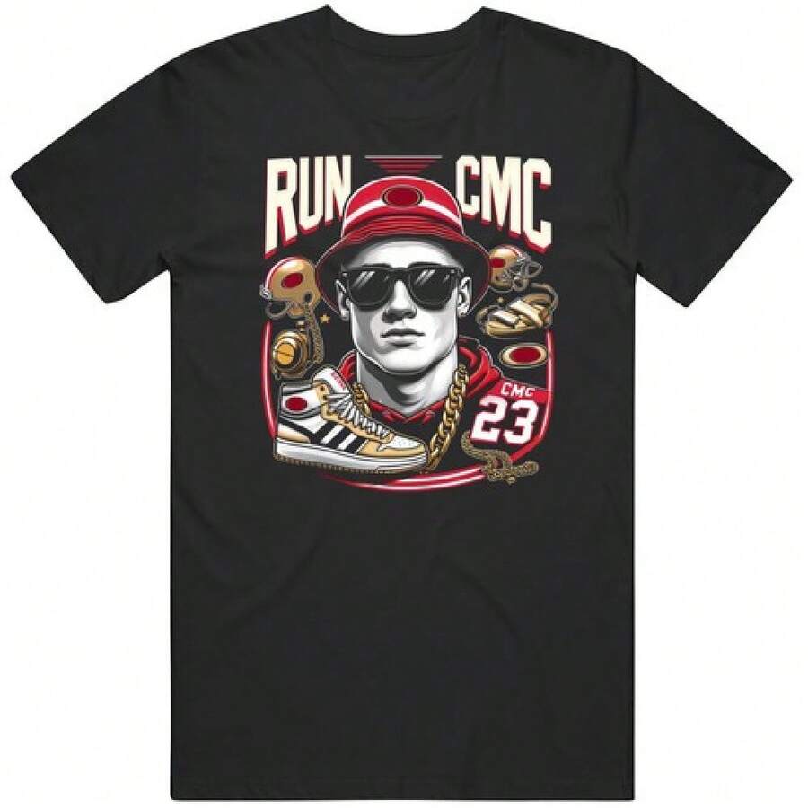 Run Christian McCaffrey Fan T-Shirt - 黑色 - 查看 1
