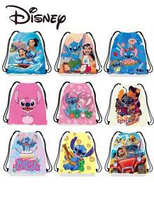 Stitch Backpack Set - Gift Bag With Cartoon Pattern, Birthday Gift/School Supplies Storage/Sports Equipment/Toy Organizer