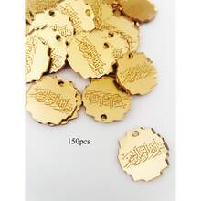 Bismillah Gold Mirror Acrylic Gift Tag, Arabic Engraved Charm,Hajj Gift Tags, Easter Tags,First Communion Favor Tags,Valentine's Day Gift Ramadan Decor Gift