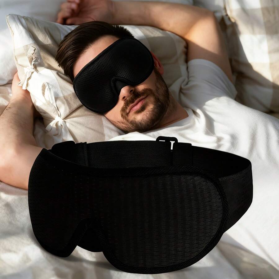 3D Sleep Mask, 100% Blackout Eye Mask, Smooth Sleep Mask, Sleep Aid Mask, Travel Sleep Mask - Multicolor - View 1