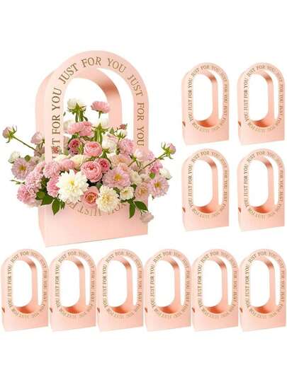 2/6/8 piezas Cesta de flores de papel plegable, bolsa de regalo con ramo de boda, empaque de flores, cesta para arreglos florales, decoración de boda, esencial para fiesta de cumpleaños