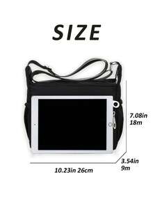 Functional Oxford Shoulder Bag For Women Solid Color Crossbody Bag With Multi-Pocket And Adjustable Strap  Medium Bags For Shopping And Christmas Presents - 黑色 - 查看 6