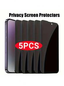 5 piezas Protector de pantalla de vidrio templado anti-espía, compatible con iPhone 17 16 15 14 13 12 Pro Max Plus - transparente - Ver 20