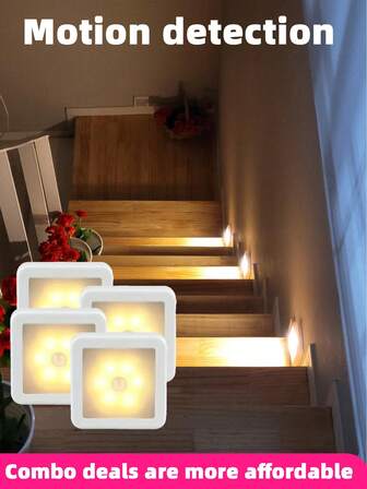 Motion Sensor LED Night Light, Automatic On/Off, Wall Lamp For Nighttime Illumination