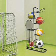 SENDERPICK Basketball Storage Rack - Black-61092248 - View 8