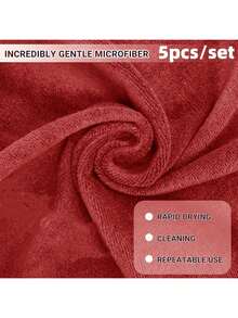 5/10 Packs Of Luxurious Soft Touch Quick-Dry Microfiber Face Cloths - Hypoallergenic, Preservative-Free, Reusable Makeup Remover Cloths For All Skin Types - Wine Red, Gentle And Effective Facial Washing Experience - Multicolor - View 26