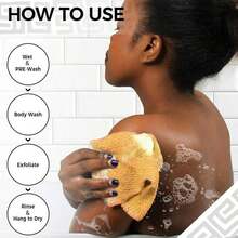 African Net Sponge Authentic - Exfoliating Back Scrub Bath Sponge With Knots - Afro Scrub Body Scrubber Exfoliator Washcloth - African Body Care Daily Use Shower Essentials2025 - Champagne - View 4