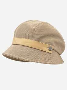 灯芯绒渔夫帽，韩版百搭女帽，复古优雅贝雷帽，修饰脸型，适合寒冷天气佩戴