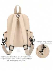 New Multifunctional Backpack For Women - Versatile Daypack, Chest Bag, Lightweight Crossbody Bag, Practical Small Backpack, Zipper Closure, Multi-Compartment Design, Suitable For Hiking, Camping, Travel, Commuting And Shopping - Multicolor - View 5