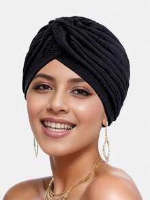 1pc Women's Autumn Breathable Waffle Grid Square Headscarf Hat, Style Headwrap, Suitable For Daily Use - Multicolor - View 10