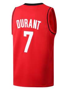 Men's Basketball Jersey 7 Red Embroidered Casual Sports Vest Round Neck Sleeveless Training Suit Spring - Red - View 2