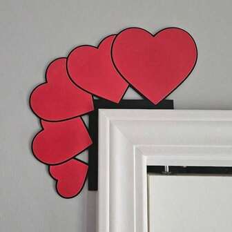 Alla hjärtans dag-dekoration i trä för dörrhörn; Dörrhörn, dörrkarm, dekoration; Alla hjärtans dag-present; Lämplig för alla hjärtans dag, bröllop, årsdagar; Hängande dekoration för dörrhörn i hemmet