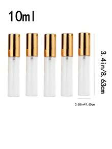 Transparent Glass Perfume Sample Bottle With Gold Pump Head, Mini Fine Mist Sprayer, Portable Essential Oil Spray Bottle, Empty Bottle, Facial Mist, Moisturizing Bottle, Travel Size Cosmetic Container, Refillable Bottle, Clean And Hygienic, Essential For Travel And Business - Multicolor - View 14