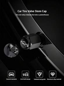 5pcs Anti-Theft Metal Tire Valve Stem Caps, Valve Core Covers, Personalized Car Tire Valve Caps - Multicolor - View 1