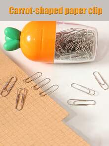 1 Set Creative Carrot Shaped Paperclips, Practical Office Paperclip Set, Minimalist Useful Paperclips - Multicolor - View 4
