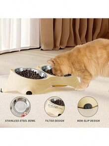 Double Stainless Steel Pet Bowl Set,  Base And Easy To Clean For Cats And Dogs, Indoor And Outdoor UseMacaron Stainless Steel Pet Bowl - 1.2L - View 3