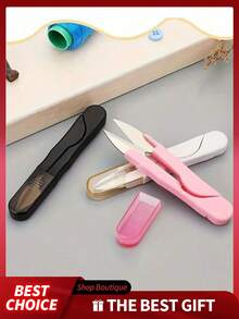 2pcs Portable Scissors | Thread Scissors | Embroidery U-Shaped Scissors | Sewing | Valentine's Day Gift - Multicolor - View 4