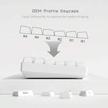 Keycaps - Keycaps White 60 65 75 Percent, Side Printed Elegant Key Caps, Custom 113 Keys OEM Profile 61/68/84/87/98/ Cherry Gateron MX Mechanical, White - trắng - Xem 5