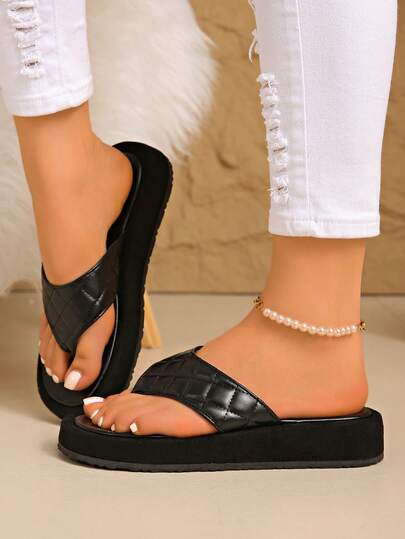 Dép xỏ ngón đế dày cho bé gái, dép lê đế bằng cho mùa hè, trang phục đi biển thường ngày.