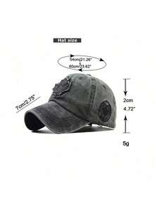 1pc Men's Vintage Washed Leaf Embroidery Letter Baseball Cap, Fashionable European And American Style For Casual Daily Wear - Multicolor - View 10