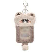 1个超可爱透明卡通毛绒卡套，ins风毛绒卡通卡套，3英寸照片星星卡片展示吊坠，多功能，可用于身份证、工作证、学生证、教师证、病假条等。